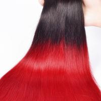 China Silk Soft Ombre Brazilian Hair Weave , Real Human Ombre Remy Hair Bundles factory