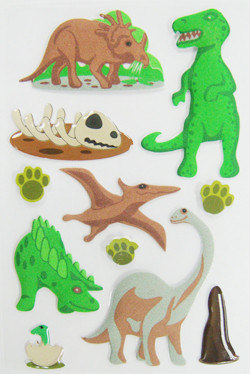 Quality MINI Animal Lovely Puffy Dinosaur Stickers , Promo Custom Foam Stickers for sale