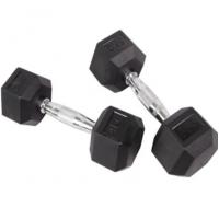 China Free Weight Rubber Hex Dumbbell Cross Fitness Dumbbell Gym Equipment factory