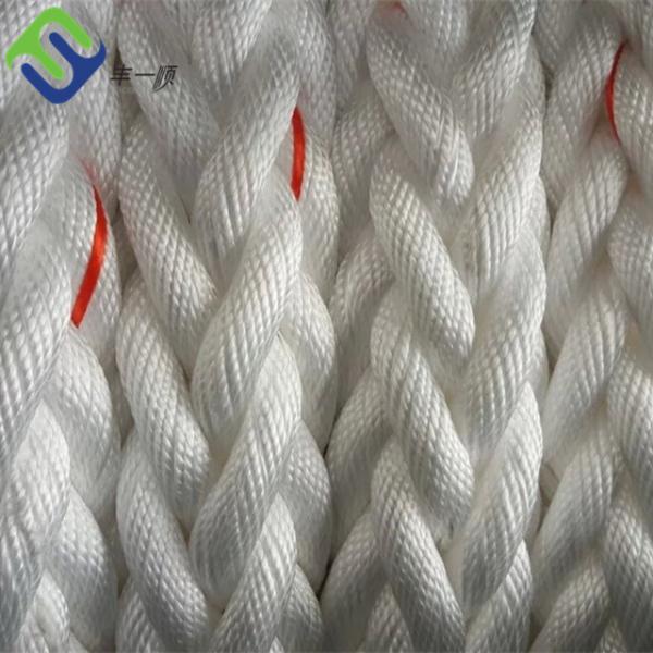 Quality 32mm Nylon Mooring Rope White 8 Strand Marine Dock Rope 220m Coil for sale
