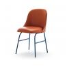 China Aleta Brown Leather Upholstered Dining Chairs Metal Base Easy Maintenance factory