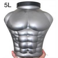 China 5L Muscle Shaped Pet Plastic Container Shatterproof Protein Powder Storage Container factory