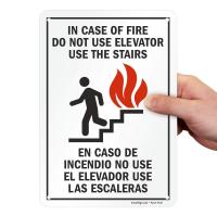 China Laminated Aluminum Fire Exit Staircase Signage Do No Use Elevator Safety Warning factory