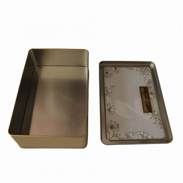 Quality Customized Rectangular hot chocolate tin can Transparent Window Lid vintage for sale