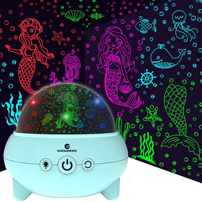 China Bedroom RGB Star Projector Animal , Multiscene Mermaid Night Light Projector factory