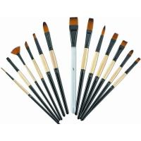 china Brown Round Tip Paint Brush , Acrylic Paint Brushes For Beginners Brass Ferrule