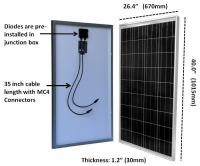 China Tpt Backsheet Residential Silicon Solar Panels 100 Watt 3.2mm Tempered Glass factory