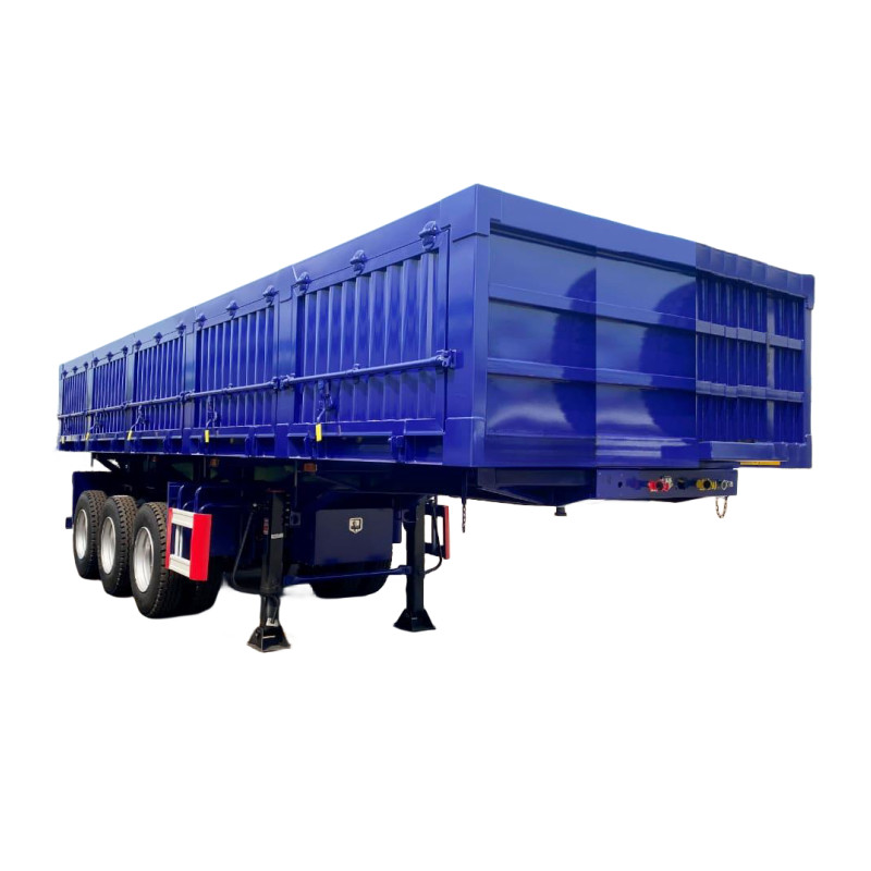 China Tri Axle 34 Ton Side Tippers Semi Trailer Heavy Duty And I Beam Designed factory