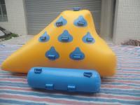 China Yellow And Light Blue Inflatable Water Games , Small Sealed Inflatable Iceberg factory