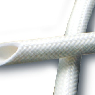Quality White Silicone Fiberglass Sleeve 100m , 12mm Braided Fiberglass Tube for sale