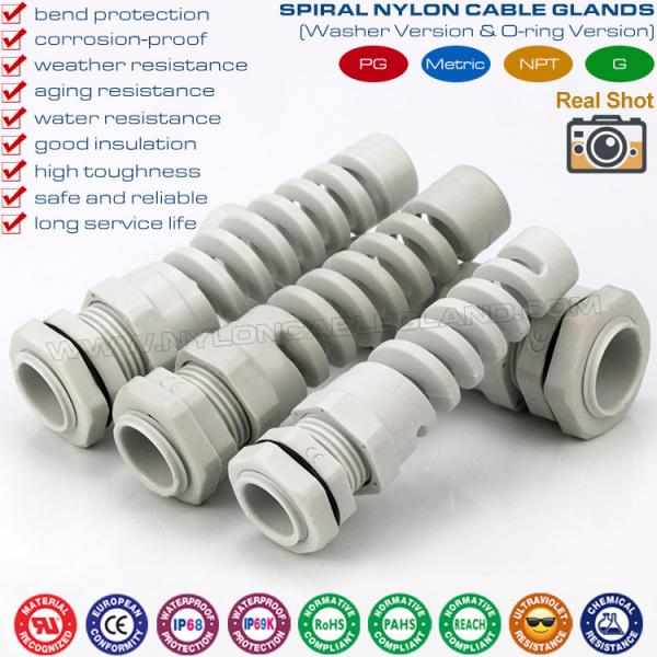 Quality Bend-Protecting IP68 Cable Glands, Flex-Protecting Nylon NPT Insulating Cable Glands for Flexible Cables for sale