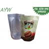 China Reusable Clear Stand Up Zipper Pouch , Roasted Coffee Bean Packing Bag With Tear Notch factory
