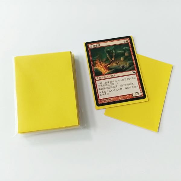 Quality Yellow Magic Gathering Card Sleeves Polypropylene Back 66X91mm for sale