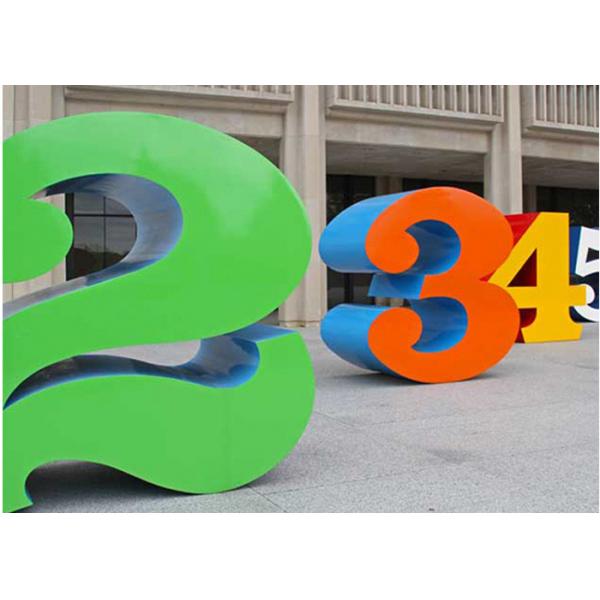 Quality Painted Stainless Steel Number Sculpture For Public , Metal Garden Sculptures for sale