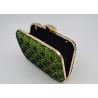 China Elegant Small Green Evening Clutch Bags Rectangle Shaped Wallet Evening Bag factory
