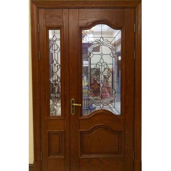 Quality Special Shape Triple Glazed Door Insert Patina Caming  For Wooden Doors for sale