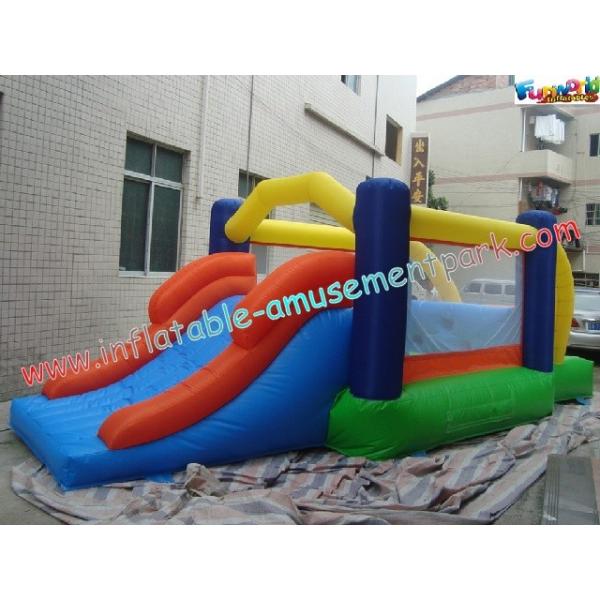 Quality Commercial Grade PVC Tarpaulin Inflatable Bounce House Blower With Slide for sale