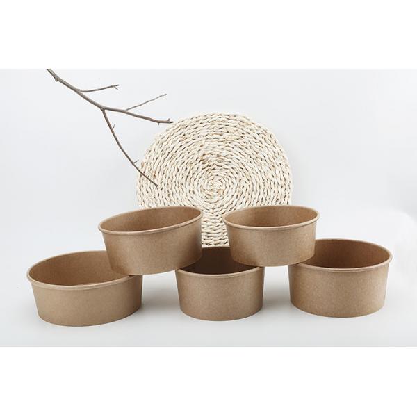 Quality Food Grade Disposable Customized Kraft Paper Soup Bowl Cup With Lid for sale