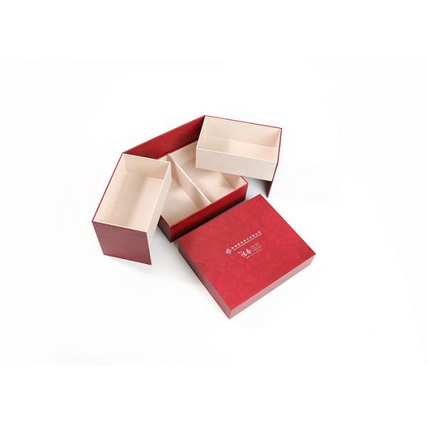 Quality 2 Tiers Red Cardboard Candy Boxes Packaging Mid Autumn For Mooncake for sale