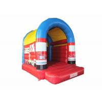 Quality Small Size Firefighting Car Kids Inflatable Bounce House With Arc Roof 3x4m for sale
