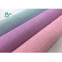 China Colorful Hand - Make Crepe Uncoated Woodfree Paper , Red / Purple / Blue For DIY Flowers factory