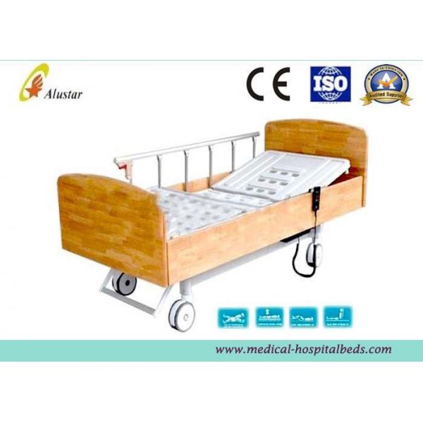 Quality Wooden Side Board ABS Homecare Electric Hospital Beds With Central Control Brake (ALS-E510) for sale