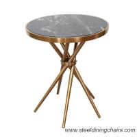 China Contermporary 530mm 500mm Stainless Steel Coffee Table With Marble Top for sale