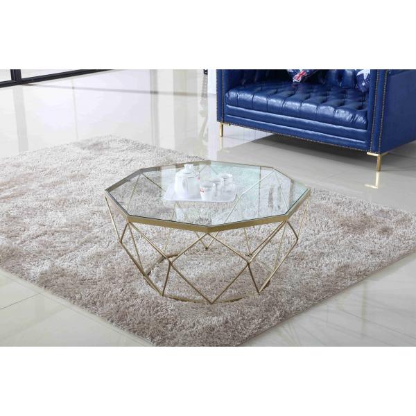 Quality Stainless Steel Modern Glass Coffee Tables Stylish Tea Table Living Packing for sale