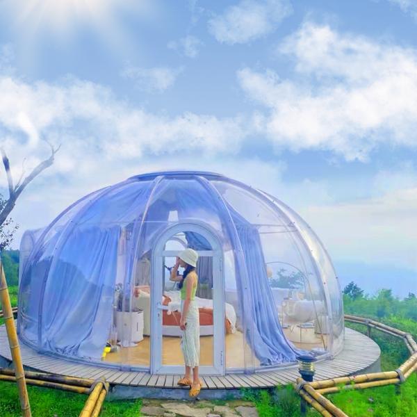 Quality 6m Clear Bubble Tents Waterproof Polycarbonate Dome House For Dinning Or Wedding for sale