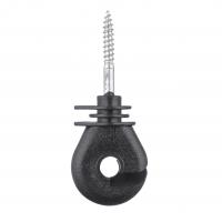 Quality Oval Shape Ring Insulator Black Electric Fencing Wood Post Insulator Screw-In for sale