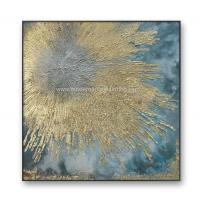 China Handmade Gold Abstract Art Canvas Paintings For Christmas Wall Decorations 80 cm x 80 cm factory