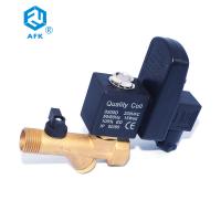 China Brass High Pressure Solenoid Valve With OPT Timer 1/2&quot; 110V AC For Air Compressor factory
