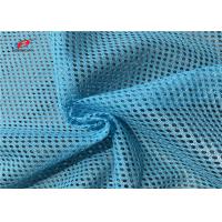China Dry Fit Blue Colour Athletic Mesh Fabric 100% Polyester 100gsm For Sports Wear factory
