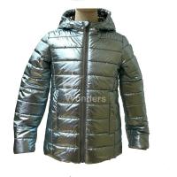 Quality Boy's Shiny Silver Metallic Fitted Padded Hoodie Jacket OEM for sale