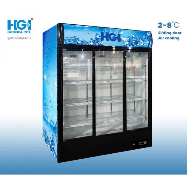 Quality C5H10 3 Door Upright Showcase Cooler 1000L for sale