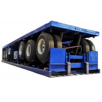 China Blue CE Flatbed Container Trailer 6m 18 Wheeler Flatbed Trailer For Shipping factory