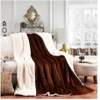 China Warm Double Layer Velvet Sherpa Blanket For Bed / Sofa , Micro Mink Sherpa Blanket factory
