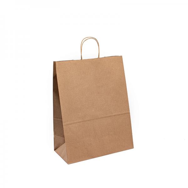 Quality Custom Printing Food Carrier Brown Kraft Takeaway Twisted Handle Paper Bags for sale