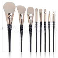 China Plastic Handle Soft 8 Piece Makeup Brush Set  Aluminium Ferrule Cosmetic Brush Sets factory
