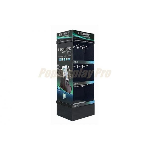 Quality Customized 3 Shelf Cardboard Display Stands With Hooks Structural Design for sale