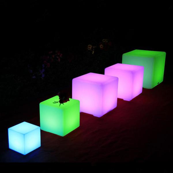 Quality Commercial Outdoor LED Cube Light , Illuminated Bar Stools With CE ROHS for sale