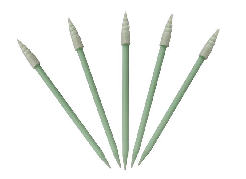 China Small Compressed 100 Ppi Polyurethane Foam Swabs With Short PP Handle factory