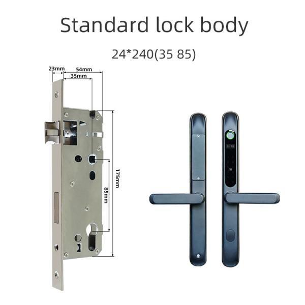 Quality Stainless Steel TTlock Smart Lock Aluminium Door Sliding Lock For Slim Door for sale