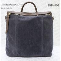 China Fake Suede & PU Backpack School Bags For Men With Secret Pocket , Customized Logo factory
