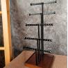 China 5 Rods Earring Metal Table Top Display Stands With Wooden Base For Grocery factory