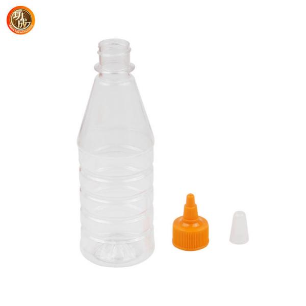 Quality Food Grade PET 17oz Clear Ketchup Mustard Squeeze Bottles for sale