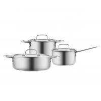 Quality Home Kitchen Stainless Steel Cookware Set 3pcs With Lid for sale