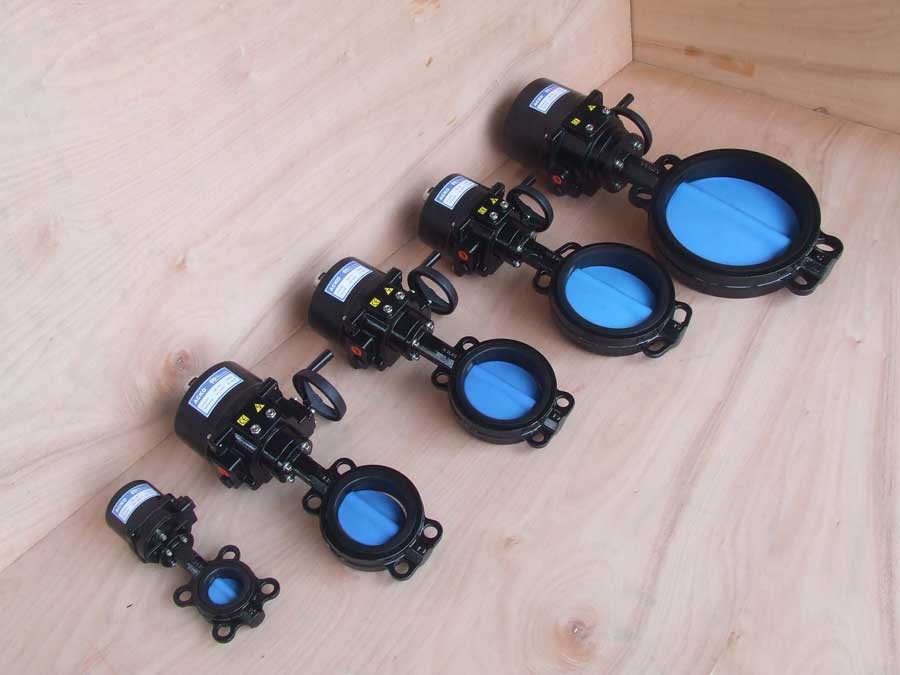 China Wafer Electric Butterfly Valve , DN50 DN65 DN80 Electrically Operated Butterfly Valve factory