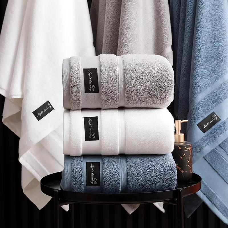 China Hotel Towel Set Luxury Embroidered Thick Striped Pattern Jacquard Bath Towel Set for Hotel factory