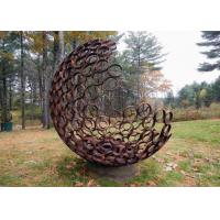 Quality Outdoor Contemporary Corten Steel Hemilspheres Sculpture Garden Decoration for sale
